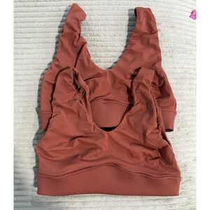 (2) Harper Wilde Bliss Bras XS Seamless Comfort Stretch Bralettes Dark Orange